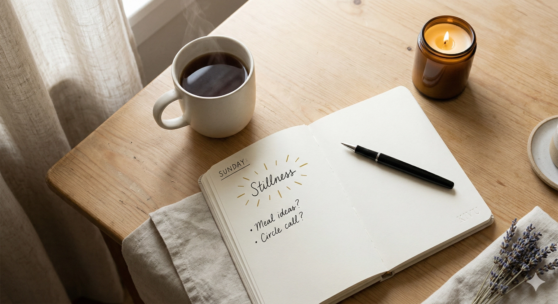 Family doing weekly planning during Sunday reset routine